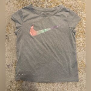Nike Kids Gray Tee with Iridescent Logo
